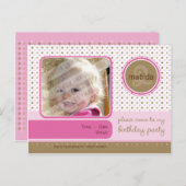 VERJAARDAG UITNODIGING:: fizz - meisje Uitnodiging Briefkaart (Voorkant / Achterkant)