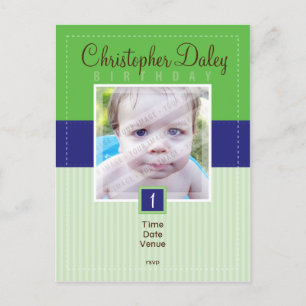 VERJAARDAG UITNODIGING:: gestikt - boy1 Uitnodiging Briefkaart