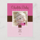 VERJAARDAG UITNODIGING:: gestikt - meisje Uitnodiging Briefkaart (Voorkant)