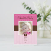 VERJAARDAG UITNODIGING:: gestikt - meisje Uitnodiging Briefkaart (Staand voorkant)