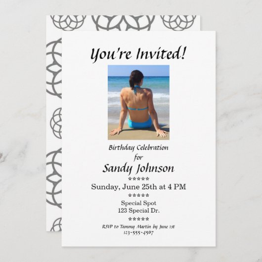 Verjaardag uitnodiging Je bent uitgenodigd op maat (Voorkant / Achterkant)