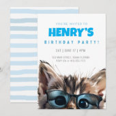 Verjaardag Uitnodiging Kat (Voorkant / Achterkant)