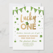 Verjaardag uitnodiging Lucky One Eerste Verjaardag (Voorkant)