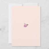 Verjaardag uitnodiging meisje, eenhoorn, bloemen,  (Achterkant)