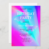 Verjaardag Uitnodiging met Vlinders (Voorkant / Achterkant)