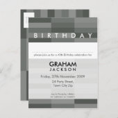 VERJAARDAG UITNODIGING:: modern rechthoekig paneel Uitnodiging Briefkaart (Voorkant / Achterkant)