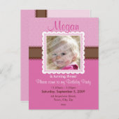 VERJAARDAG UITNODIGING:: mooi 2 Uitnodiging Briefkaart (Voorkant / Achterkant)