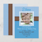 VERJAARDAG UITNODIGING:: mooi 3 Uitnodiging Briefkaart (Voorkant / Achterkant)