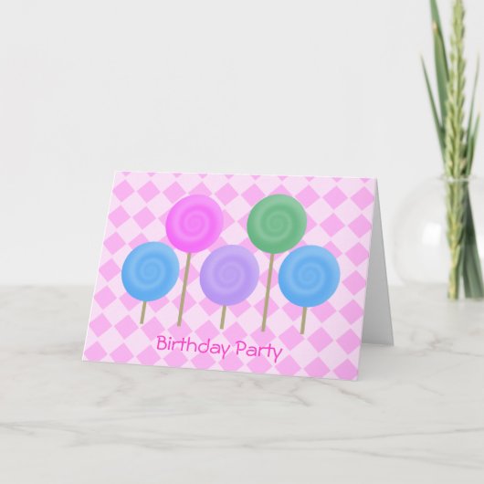 Verjaardag Uitnodiging Roze (Voorkant)