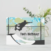 Verjaardag uitnodiging - Skateboard (Staand voorkant)