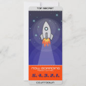 Verjaardag Uitnodiging Space Rocket Theme (Achterkant)
