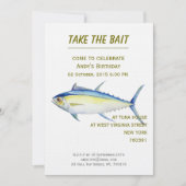 Verjaardag Uitnodiging Tonijn illustratie (Voorkant)