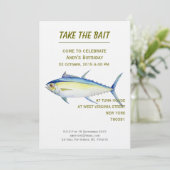 Verjaardag Uitnodiging Tonijn illustratie (Staand voorkant)