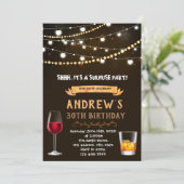 Verjaardag uitnodiging voor wijn voor volwassenen (Staand voorkant)