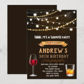 Verjaardag uitnodiging voor wijn voor volwassenen (Voorkant / Achterkant)