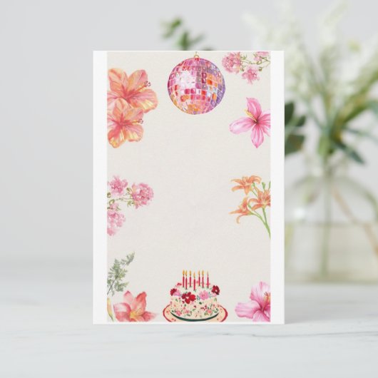 Verjaardag uitnodigingsbrieven en papier save the date (Staand voorkant)