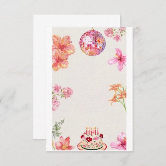 Verjaardag uitnodigingsbrieven en papier save the date (Voorkant / Achterkant)