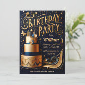 Verjaardag uitnodigingskaart voor Hem Kaart (Staand voorkant)