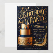 Verjaardag uitnodigingskaart voor Hem Kaart (Voorkant / Achterkant)