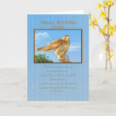 Verjaardag, Uncle, Rough-legged Hawk Kaart (Gele Bloem)