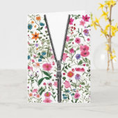 Verjaardag Unzipped Rits op Wildflower Patroon Kaart (Gele Bloem)