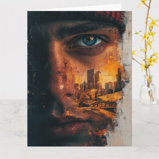 Verjaardag Urban Edge Kaart (Gele Bloem)