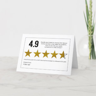 Verjaardag, vader, 4,9 Review rating van familie,  Kaart