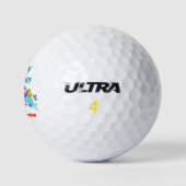 Verjaardag Vader Golfer Leuk Hart Naam Toevoegen Golfballen (Logo)