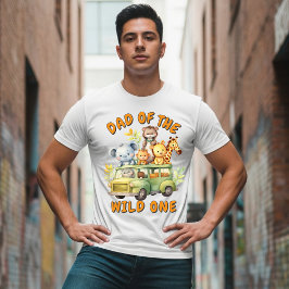 Verjaardag vader van de wilde safari dieren t-shirt