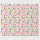 Verjaardag van aardbeienkabouter tuinkabouter voor cadeaupapier (Vlak)