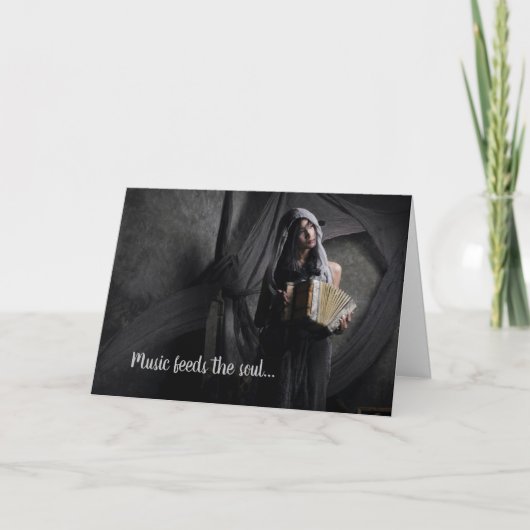 Verjaardag van accordeonist kaart (Voorkant)