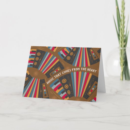 Verjaardag van accordeonspeler kaart (Voorkant)