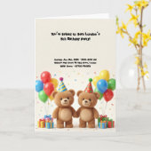 Verjaardag van Adorable Teddy Bear Kaart (Gele Bloem)