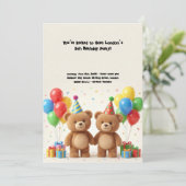 Verjaardag van Adorable Teddy Bear Kaart (Staand voorkant)