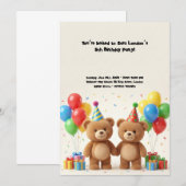 Verjaardag van Adorable Teddy Bear Kaart (Voorkant / Achterkant)