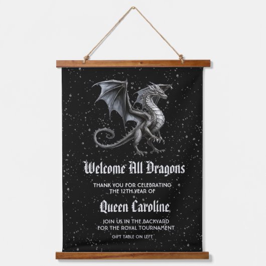 Verjaardag van alle draken hangend wandkleed (Voorkant)