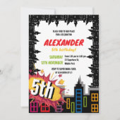 Verjaardag van alle superhelden in het stadsgebouw kaart (Voorkant)