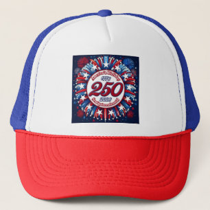 Verjaardag van Amerika Semiquin RWB Grafische Vuur Trucker Pet