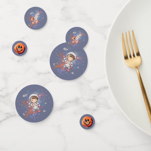 Verjaardag van astronautische ruimte jongen confetti (Groep)