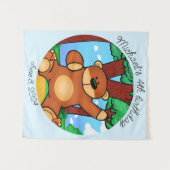 Verjaardag van beer in grasland  wandkleed (Voorkant (horizontaal))