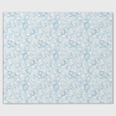 Verjaardag van Blauwe Bellen Cadeaupapier (Vlak)