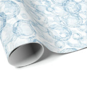 Verjaardag van Blauwe Bellen Cadeaupapier (Rol Hoek)