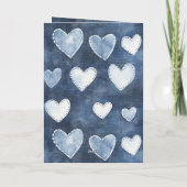 Verjaardag van Blue Hearts Kaart (Achterkant)