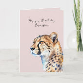 Verjaardag van Blush Cheetah Kaart (Voorkant)