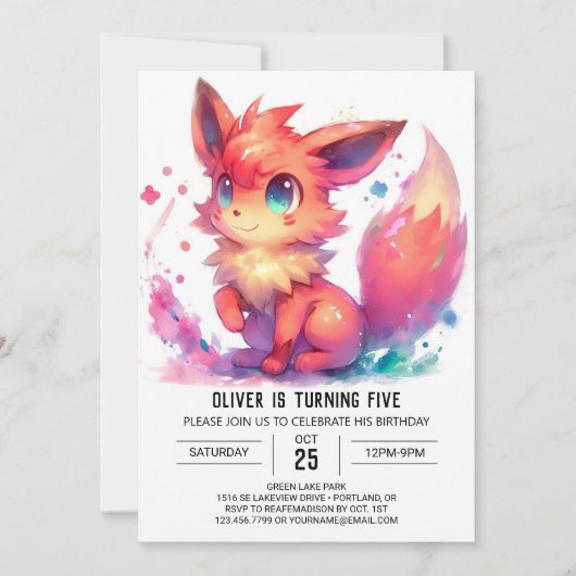 Verjaardag van Bohemian Digital Fox Kaart (Voorkant)