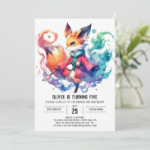 Verjaardag van Bohemian Rustic Fox Kaart (Staand voorkant)