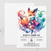 Verjaardag van Bohemian Rustic Fox Kaart (Voorkant / Achterkant)