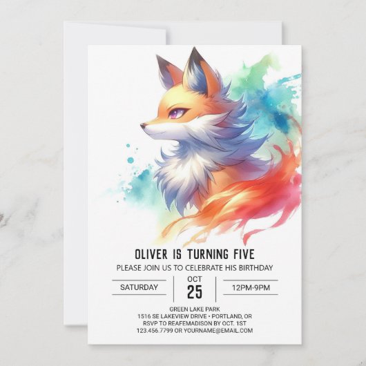 Verjaardag van Bohemian Rustic Fox Kaart (Voorkant)