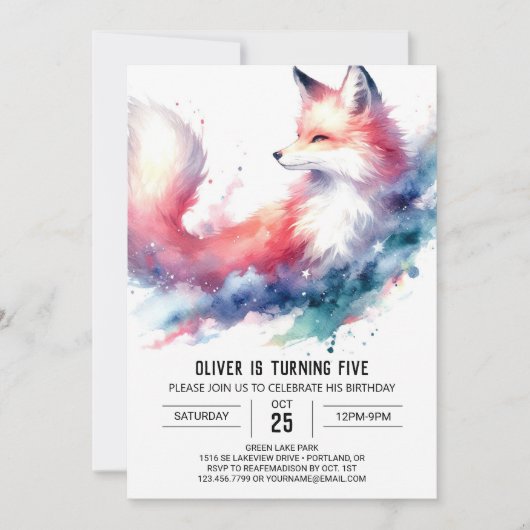 Verjaardag van Bohemian Rustic Fox Kaart (Voorkant)