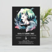 Verjaardag van Boho Waterverf Wolf Kaart (Staand voorkant)
